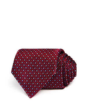 Canali Floret Circle Dot Classic Tie In Red