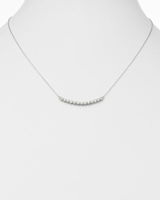 Diamond Bar Necklace in 14K White Gold, 0.75 tcw 