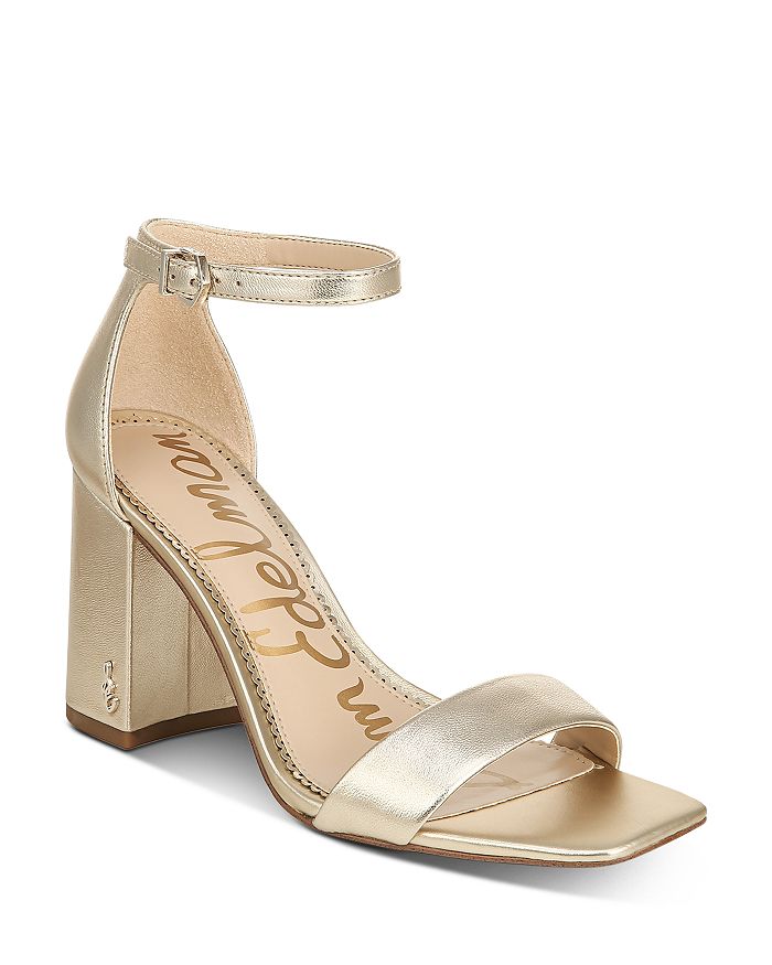 Shop Sam Edelman Women's Daniella Strappy High-heel Sandals In Gold Metallic Leather