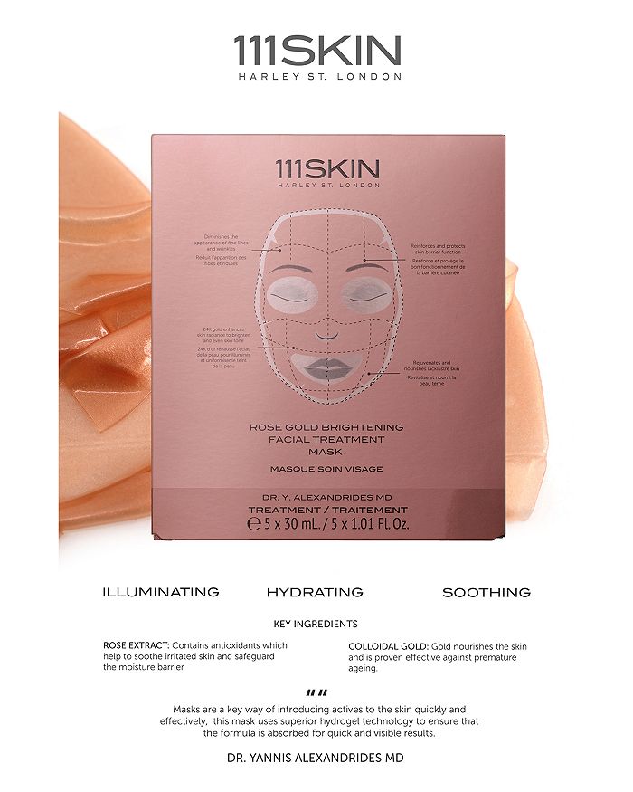 Shop 111skin Rose Gold Brightening Facial Treatment Mask Box, 5 Piece
