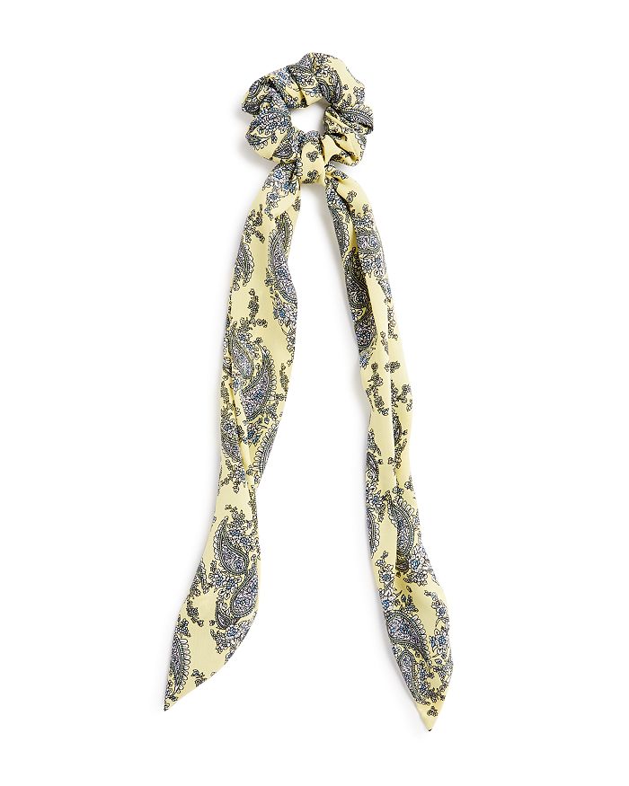 Aqua Paisley Tie Detail Scrunchie - 100% Exclusive In Yellow