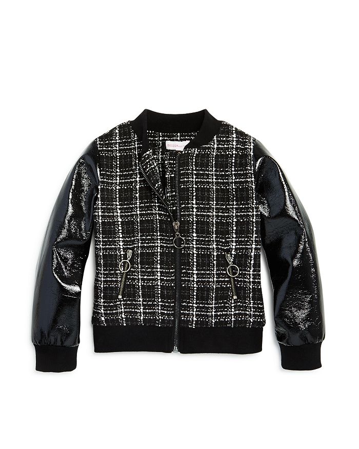 Design History Girls Tweed Bomber Jacket Little Kid