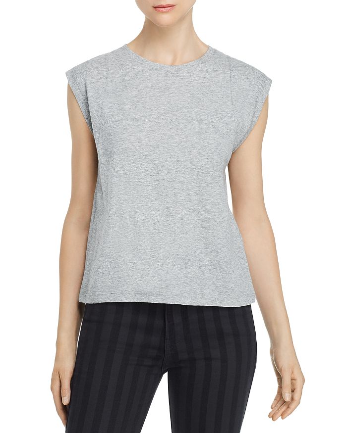 Frame Le Mid Rise Muscle Tee Cotton-jersey T-shirt In Gris Heather