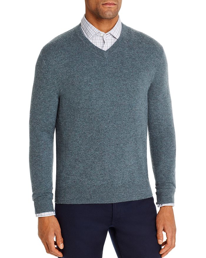The Men's Store At Bloomingdale's Cashmere V-neck Sweater - 100% Exclusive In Seaglass
