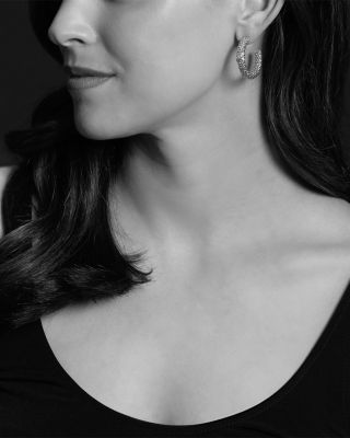 Sterling Silver & 18K Yellow Gold Embrace Diamond Hoop Earrings