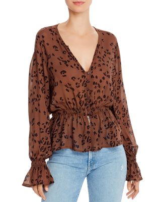 leopard print peplum blouse