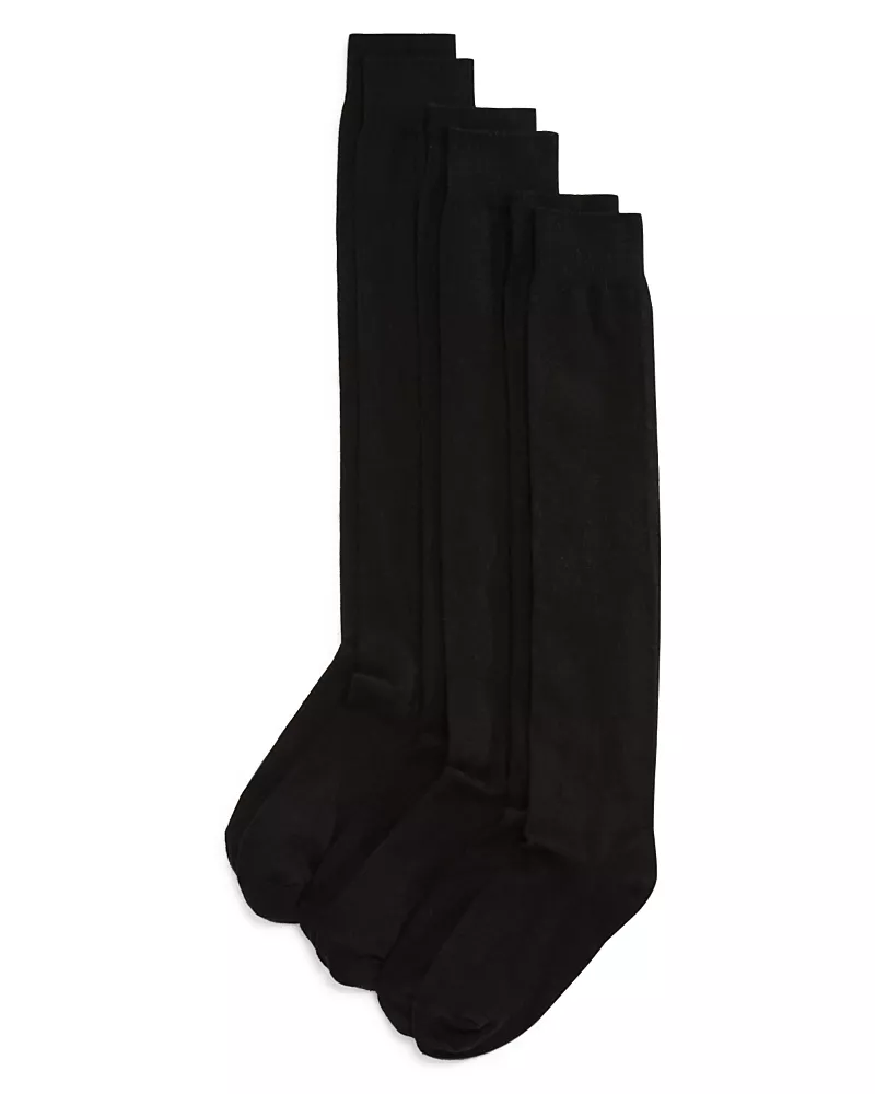Hue Flat Knit Knee Socks, Set of 3