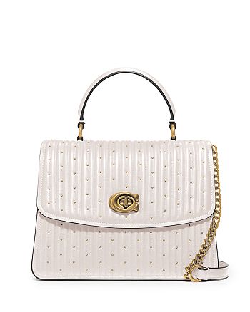 COACH Parker Quilted Studded Satchel | Bloomingdale's