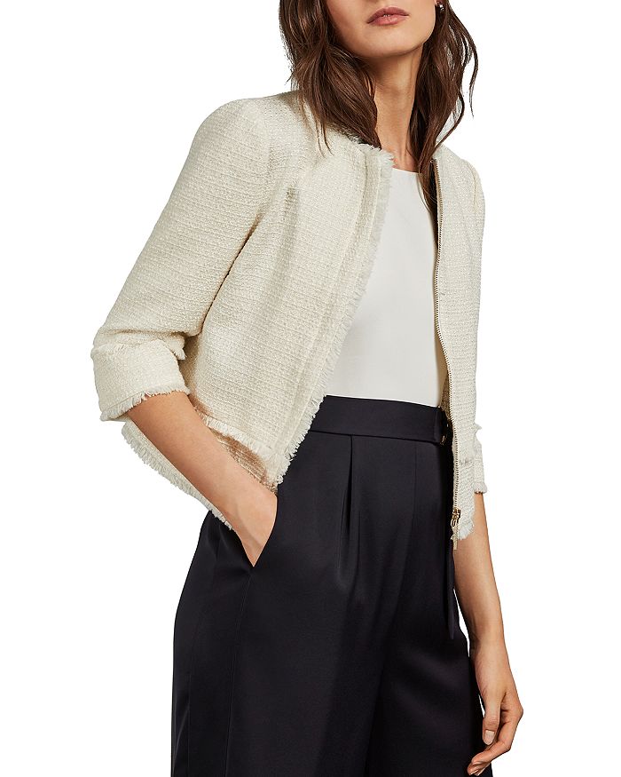TED BAKER WORKING TITLE BY TED BAKER XENIAA WORKING TITLE CROPPED BOUCLE JACKET,WMF-XENIAA-WC9W
