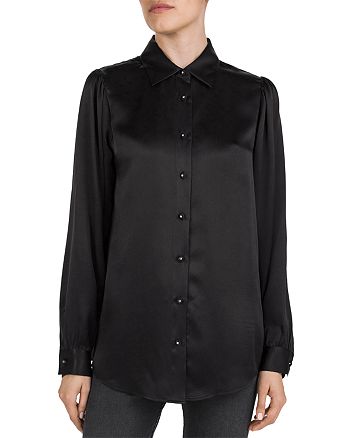 The Kooples Silk Button-Down Shirt | Bloomingdale's