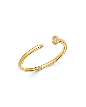 Zoe Lev 14K Yellow Gold Diamond Nail Cuff Ring