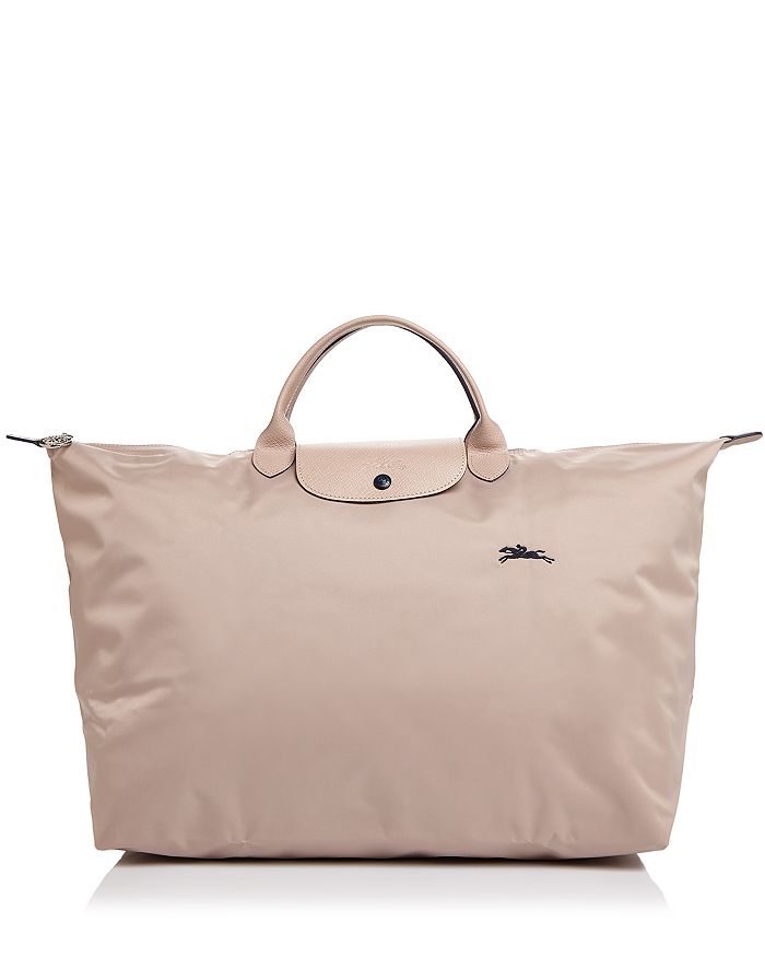 Longchamp Le Pliage Club Large Nylon Travel Bag In Hawthorne Pink/silver