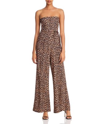 leopard strapless jumpsuit