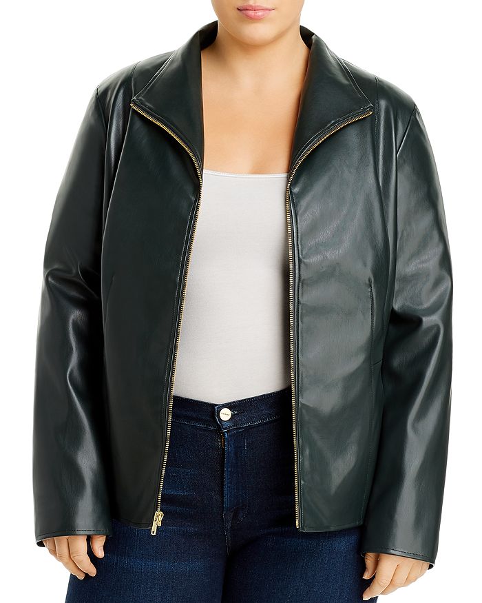 Cole Haan Plus Faux leather Jacket In Emerald ModeSens