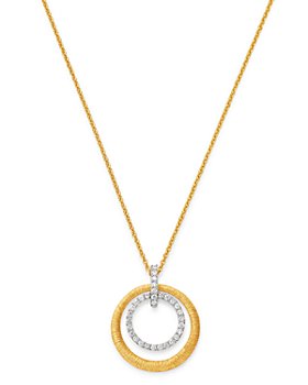 Bloomingdale's - Diamond Circle Pendant Necklace in 14K Yellow & White Gold, 0.15 ct. t.w. - 100% Exclusive