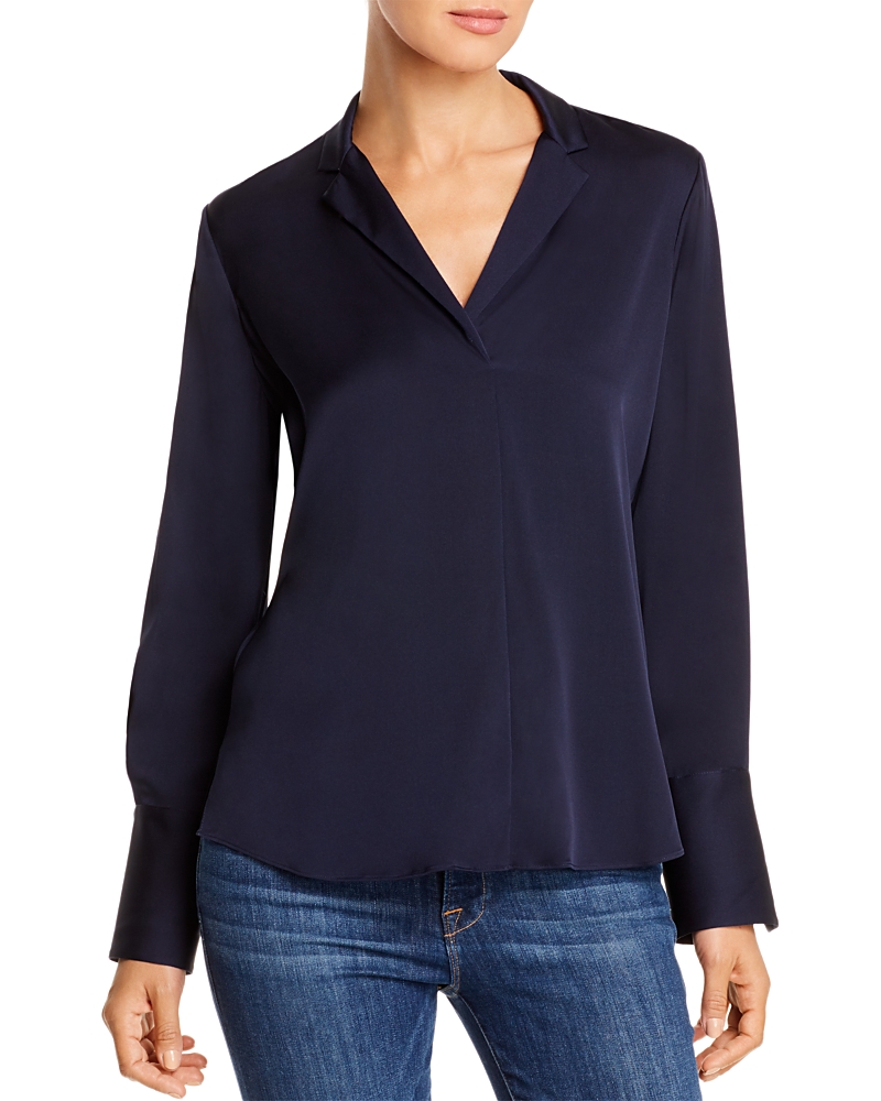 Kobi Halperin Rebekah Silk-blend Blouse In Midnight Blue