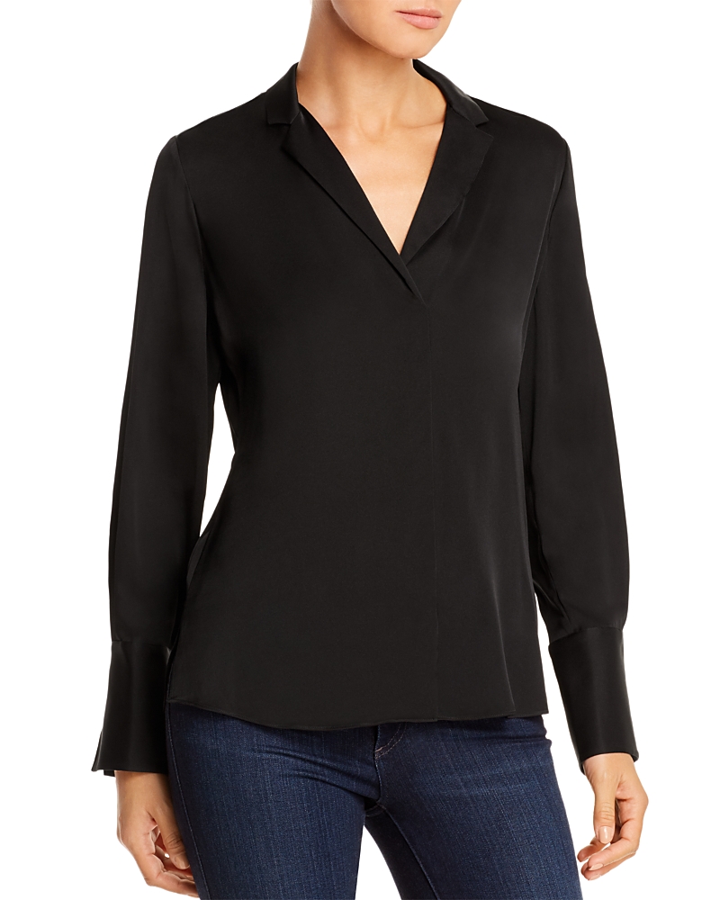 Kobi Halperin Rebekah Long-sleeve Silk Blouse In Black