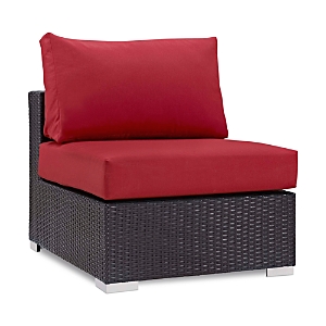Modway Convene Outdoor Patio Armless Chair In Espresso Red
