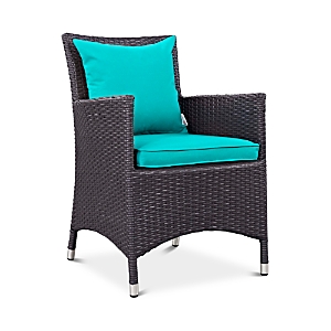 Modway Convene Dining Outdoor Patio Armchair In Espresso Turquoise