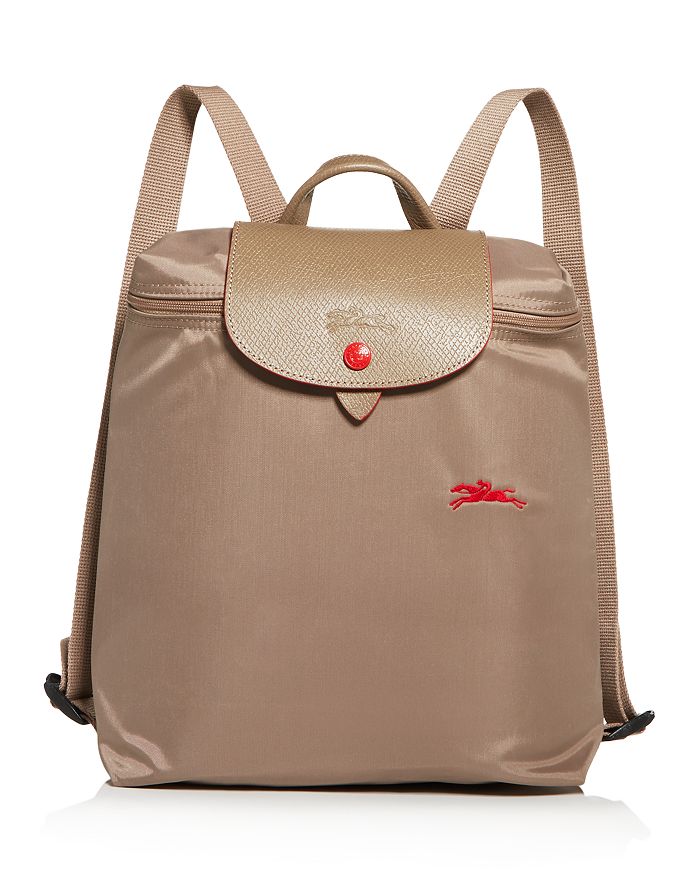 Longchamp Le Pliage Club Nylon Backpack In Mink/silver