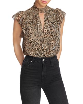 1.STATE - Flutter-Sleeve Keyhole Top