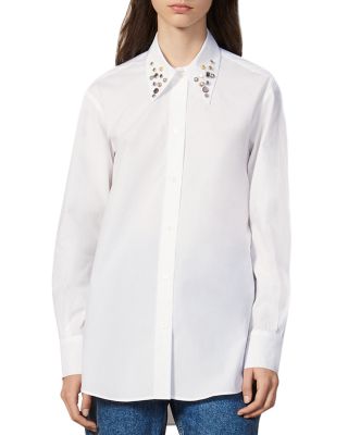 Sandro - Anji Embellished Button-Down Shirt