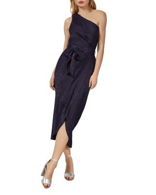 ted baker blue one shoulder dress