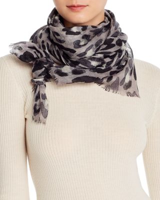 Bloomingdale's Leopard Print Wool Scarf - Exclusive