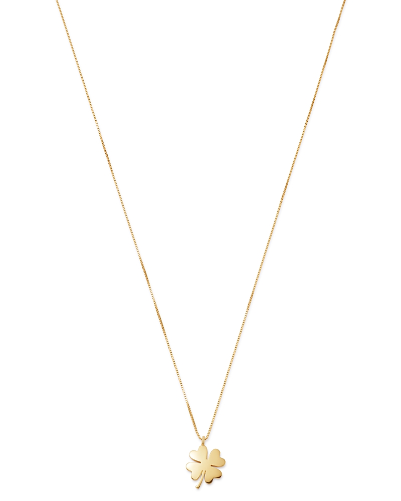Bloomingdale's Clover Pendant Necklace In 14k Yellow Gold, 18 - Exclusive In Gold