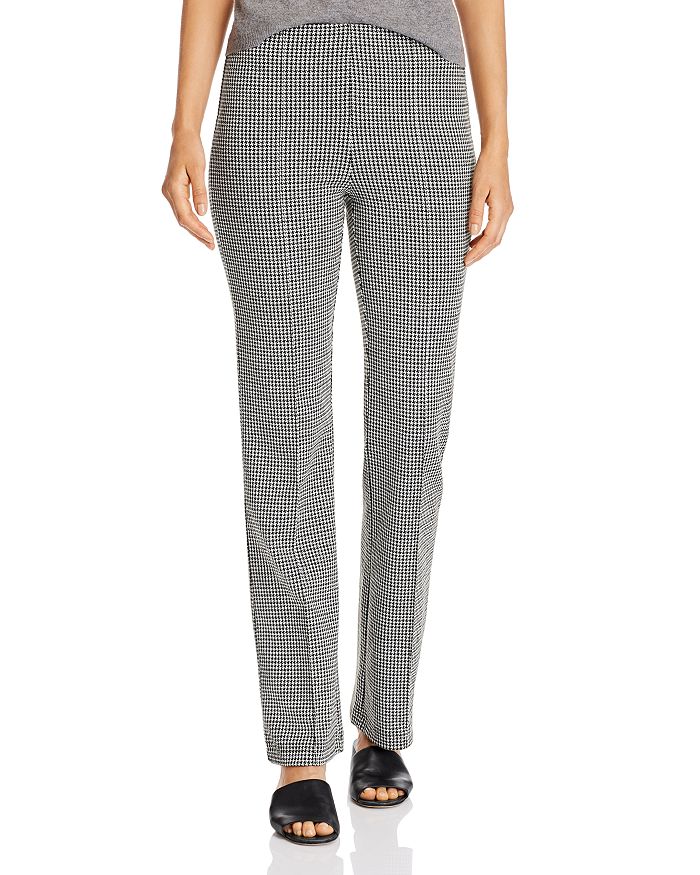 Lyssé Elysse Jacquard Wide-leg Pants In Olive Houndstooth