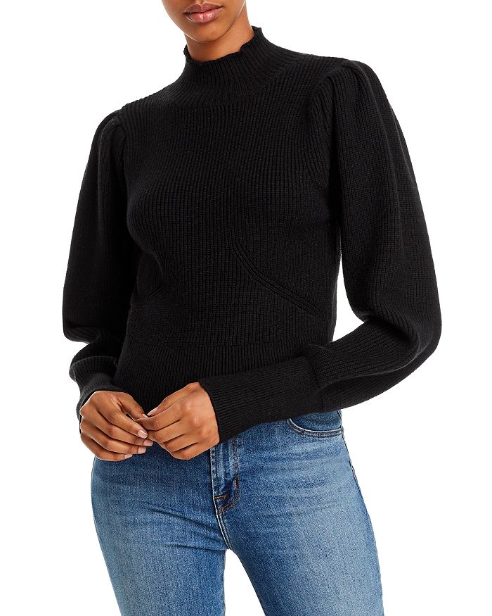 Astr The Label Puff-sleeve Sweater In Black