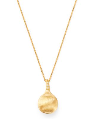 18K Yellow Gold Africa Diamond Pendant Necklace, 16.75&amp;quot;