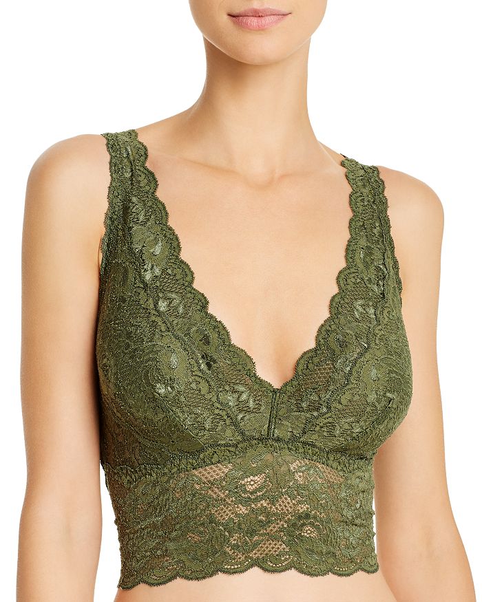 Cosabella Never Say Never Plungie Longline Bralette In Evergreen