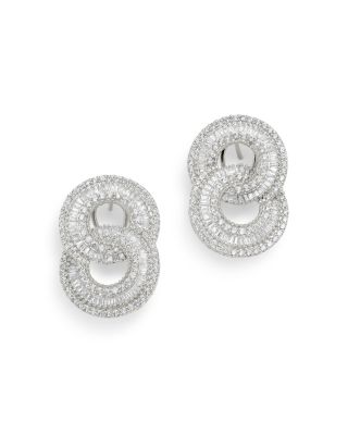 diamond interlocking drop earrings