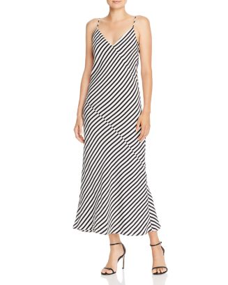 FRAME Bias-Cut Striped Silk Slip Dress | Bloomingdale's