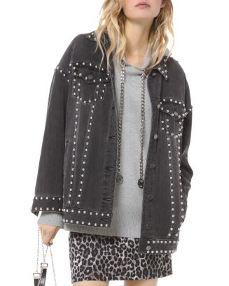 Buy Michael Kors Women Dark-Wash MK Chain Logo Denim Jacket With Faux Fur  Collar Online - 913961