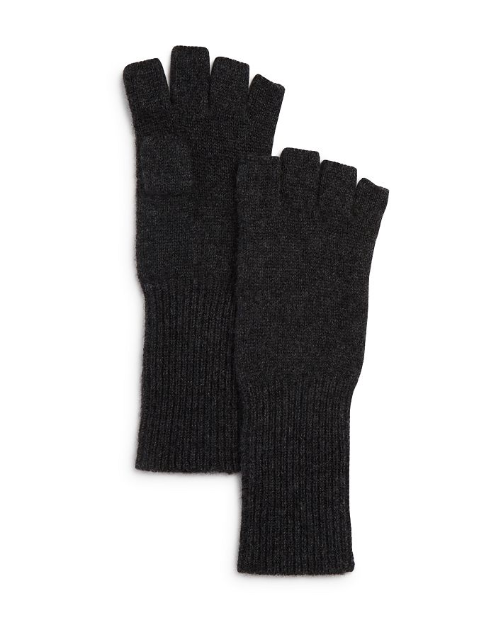 Aqua Cashmere Fingerless Cashmere Gloves - 100% Exclusive In Charcoal