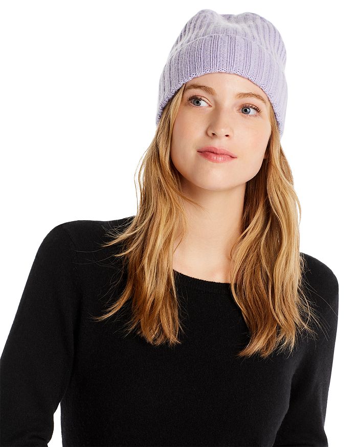 Aqua Cashmere Rib-knit Cashmere Beanie - 100% Exclusive (55% Off) Comparable Value $78 In Heather Lilac