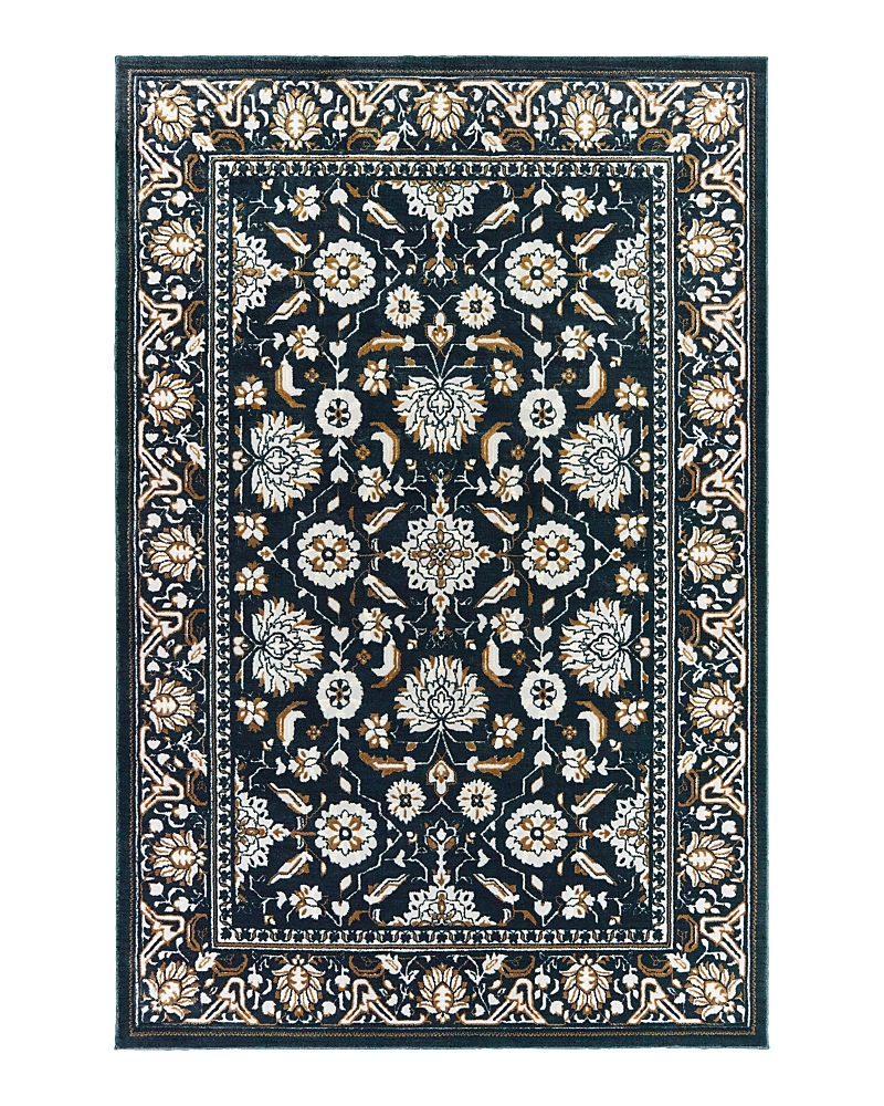 Oriental Weavers Bowen 534l2 2'3" X 7'6" Runner Rug In Navy/gold