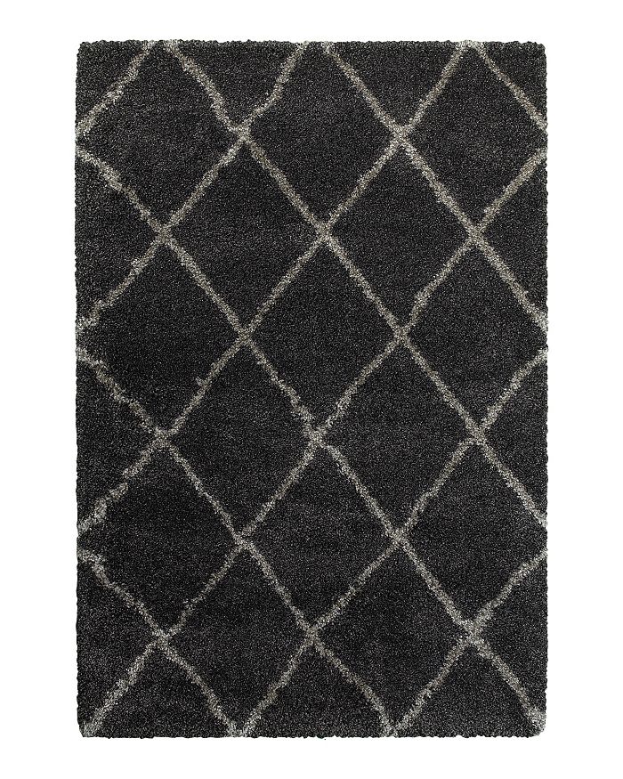 Oriental Weavers Henderson Shag 90 Area Rug, 5'3 X 7'6 In Charcoal/gray