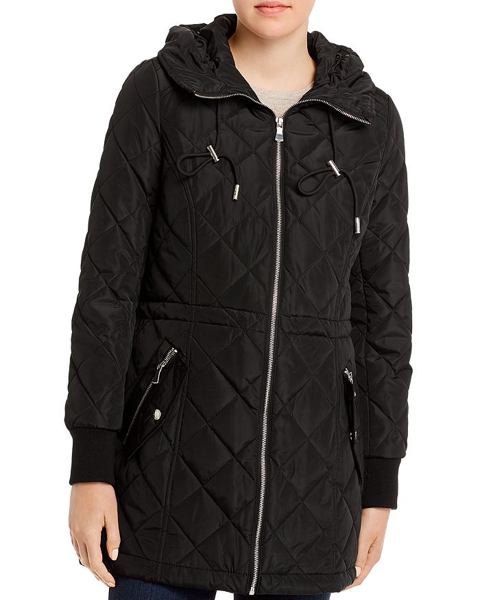 Calvin Klein Cinched Waist Quilted Jacket In Black