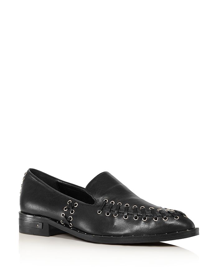 Freda Salvador Women's Zie Corset Loafers In Black Leather