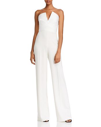Jay Godfrey Dawson Notched Strapless Jumpsuit | Bloomingdale's