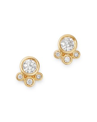 Bloomingdale's Bezel Set Diamond Stud Earrings in 14K Yellow Gold, 0.75 ...