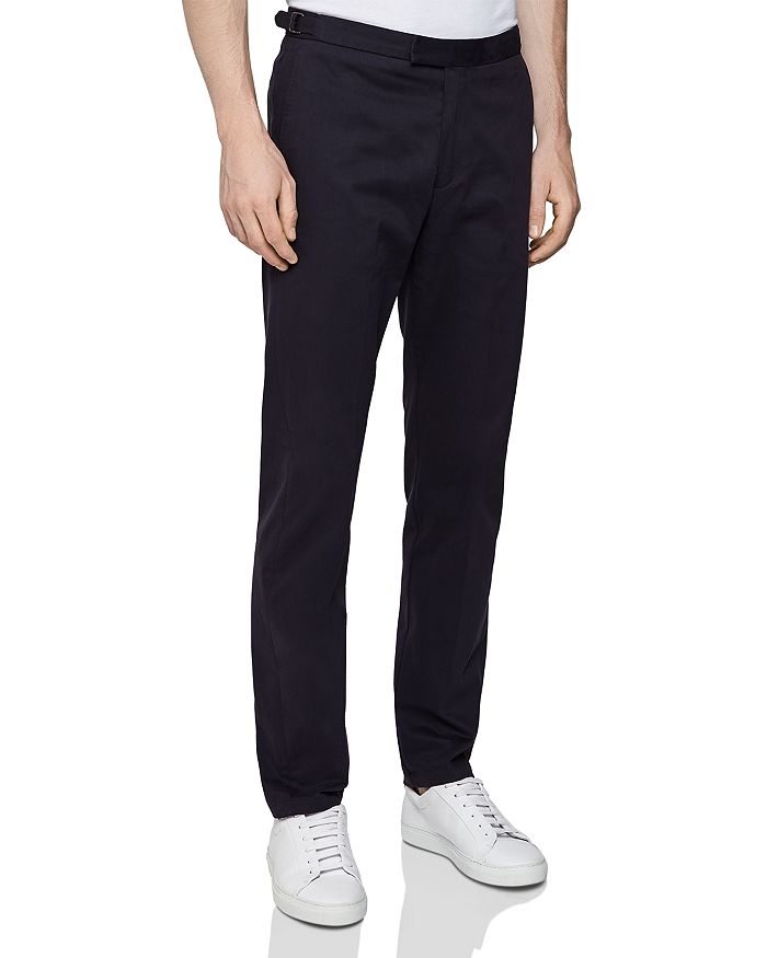 Reiss Ache Brushed Slim Fit Pants In Navy | ModeSens