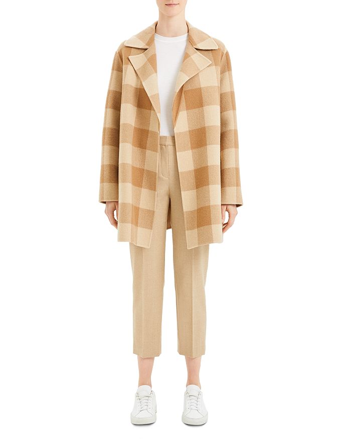 Theory buffalo plaid discount wool coat