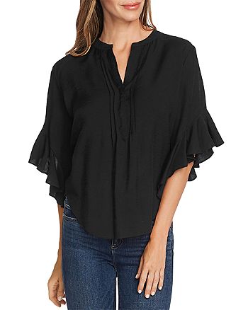 Vince Camuto Women's Floral Print Flutter Sleeve Blouse Pink Size 3X