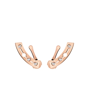 18K Rose Gold Pulse Diamond Large Stud Earrings