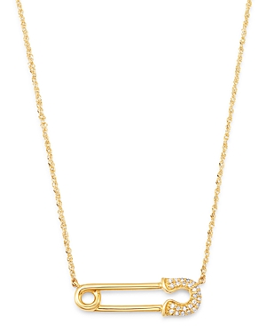 Bloomingdale's Diamond Safety Pin Pendant Necklace in 14K Yellow Gold, 0.10 ct. t.w. - 100% Exclusiv