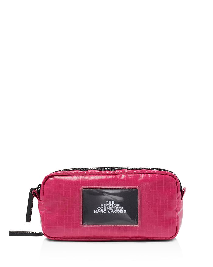 Marc Jacobs Double-zip Ripstop Nylon Cosmetics Case In Bright Pink